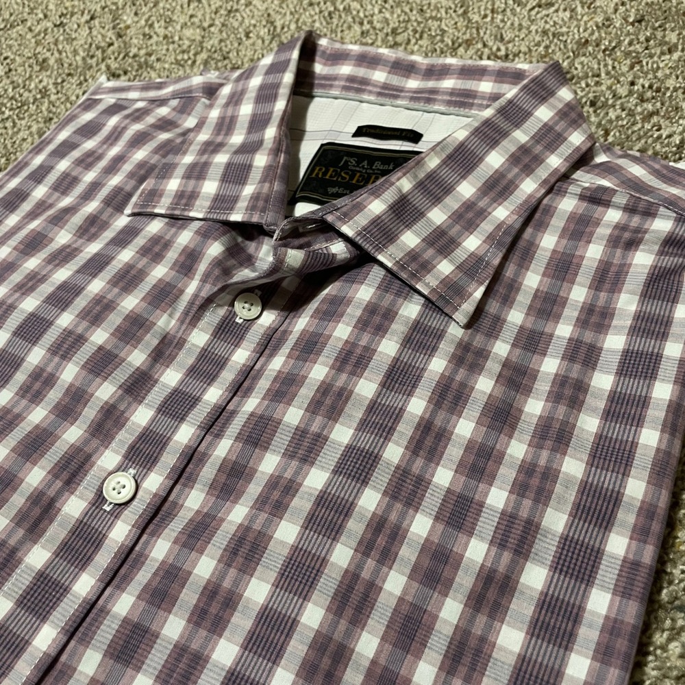 Jos. A. Bank Reserve Mens XL Checkered Plaid Button Up Long Sleeve Shirt